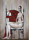 Female Nude,  gouache on watercolor paper, 1974
